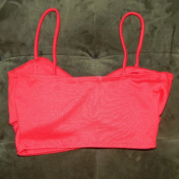 Red Crossover Crop Top - Picture 2 of 2